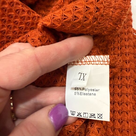 Women's Hoodie Oversized Waffle Knit Henley Size XL - Picture 4 of 6